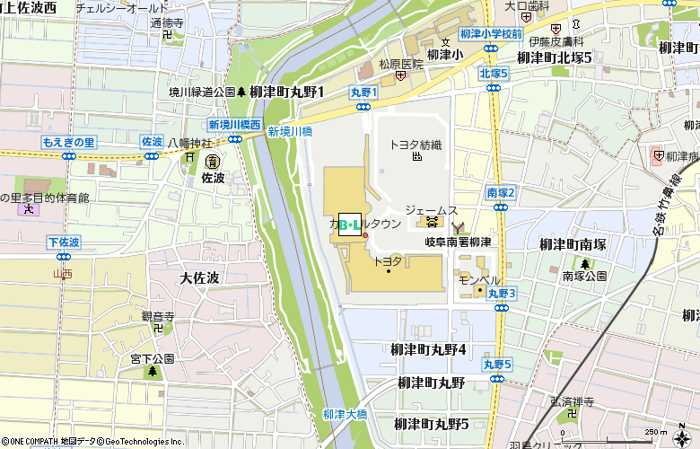 アイシティカラフルタウン岐阜付近の地図